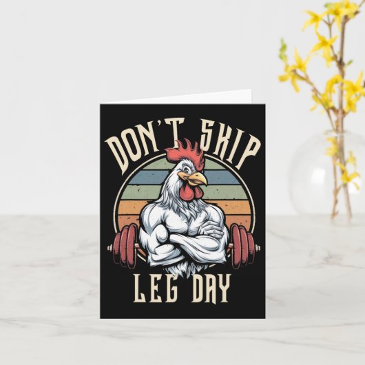 Muskeln Hühner Funny Gym Workout Beine Dont Skip L Karte (Gelbe Blume)