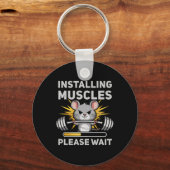 Muskeln installieren Bitte warten Sie Niedlich Rat Schlüsselanhänger (Vorderseite)