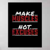 Muskeln nicht entschuldigen Motivierend Gym Poster (Vorne)