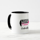 Muskeln u. Wimperntuschen-personalisierte Tasse (Vorderseite Links)
