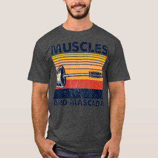 Muskeln und Mascara Retro Vintag T-Shirt