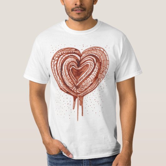 Muskelpumpe (Herz) zeichnend T-Shirt (Vorderseite)