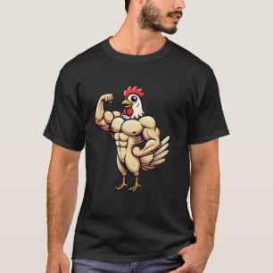 Muskelstarker Hühner-Powerlifting-Gewichtheben-Gym T-Shirt