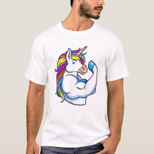 Muskelstarkes Einhorn - Lustiger Magischer Fitness T-Shirt