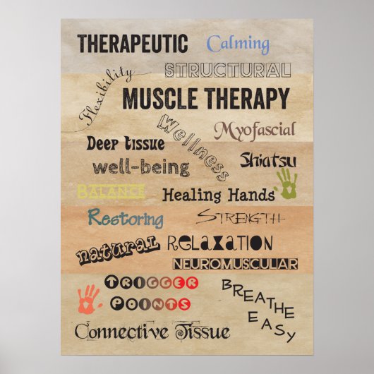 Muskeltherapie Worte Poster Art (Vorne)
