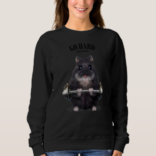 Muskeltraining im schwarzen Zwerghamster Sweatshirt
