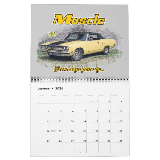 Muskelwagen aus der Vergangenheit Kalender (Jan 2026)