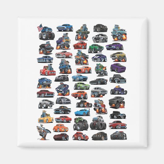 Muskelwagen, klassische Autos, Lastkraftwagen und  Magnet (Vorne)