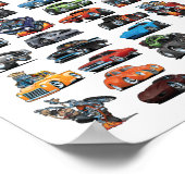 Muskelwagen, klassische Autos, Lastkraftwagen und  Poster (Ecke)