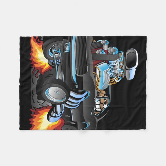 Muskelwagen mit klassischem Muskelrad Fleecedecke (Vorderseite (Horizontal))