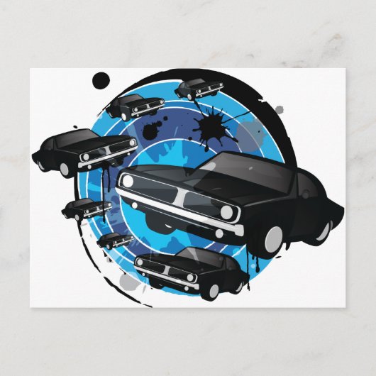 Muskelwagen Postkarte (Vorderseite)