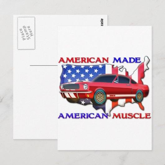 Muskelwagen Postkarte (Vorne/Hinten)