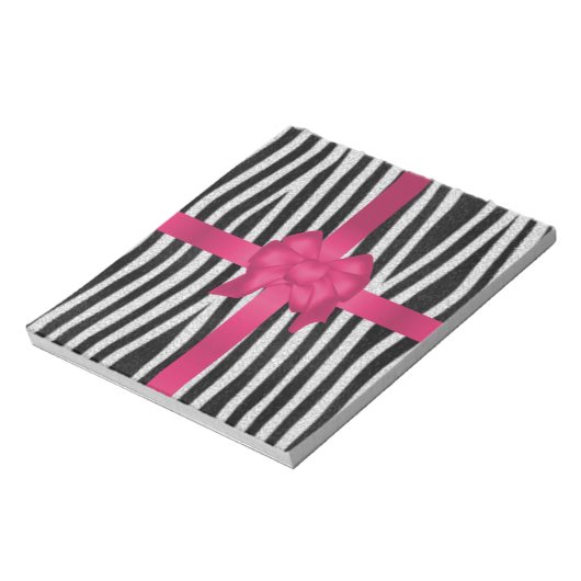 Muskelzebrahaut schwarz-weißer rosa Bug Notizblock (Rotiert)