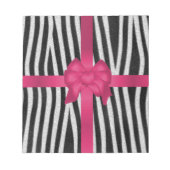 Muskelzebrahaut schwarz-weißer rosa Bug Notizblock (Vorderseite)