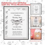 Musketeer Hero Cool Kids Boy Geburtstagsparty Einladung<br><div class="desc">Feiern Sie Ihren Geburtstag mit den drei Musketieren! Mit dieser individuell gestaltbaren Geburtstagsfeier laden wir Ihre Gäste zu Ihrem Musketier-Party ein! "The Three Musketeers" von Alexandre Dumas ist ein historischer Roman, der die Geschichte von vier Helden und Freunden erzählt: d'Artagnan, Athos, Aramis und Porthos. Sie teilten das Motto "All for...</div>