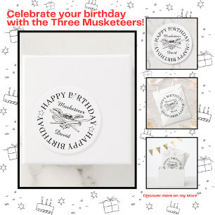 Musketeer Hero Happy Birthday Party individuell an Geschenkanhänger