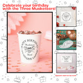 Musketeer Hero Happy Birthday Party individuell an Pappbecher