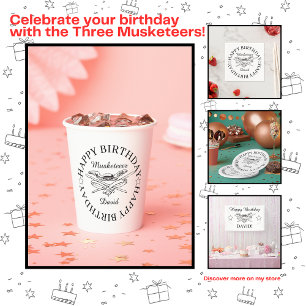 Musketeer Hero Happy Birthday Party individuell an Pappbecher