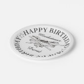 Musketeer Hero Happy Birthday Party individuell an Pappteller (Schrägansicht)