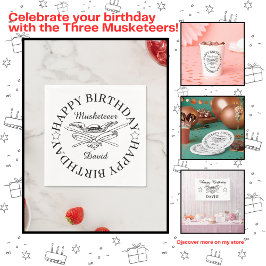 Musketeer Hero Happy Birthday Party individuell an Serviette
