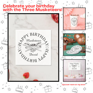 Musketeer Hero Happy Birthday Party individuell an Serviette