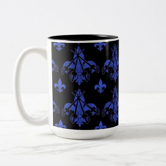 Musketeer Schwerter Blue Coffee Tasse (Links)