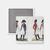 Musketiere und Beamte, 1800 Magnet (Vorderseite/Rückseite)
