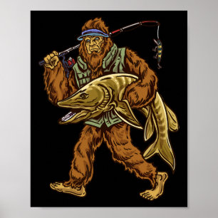 Muskie-Angeln Bigfoot Musky-Jagd Angler Poster