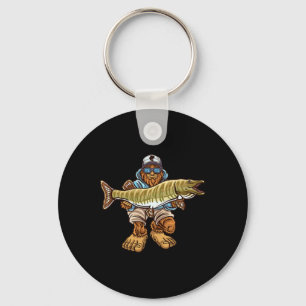 Muskie-Angeln Bigfoot Musky-Jagd Angler Schlüsselanhänger
