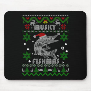 Muskie Angler Fishmas Musky Fischen Geschenke Ugly Mousepad