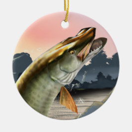 Muskie Christmas Keramik Ornament