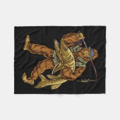 Muskie Fischen Bigfoot Musky Jagd Fischer Fleecedecke (Vorderseite (Horizontal))
