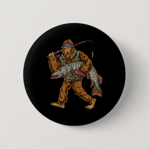 Muskie Fischen Tiger Musky Jagd Bigfoot Fischer Button