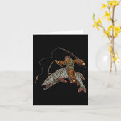 Muskie Fischen Tiger Musky Jagd Bigfoot Fischer Karte (Gelbe Blume)