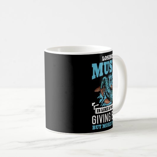 Muskie Fishing Mukellunge Musky Kaffeetasse (VorderseiteRechts)