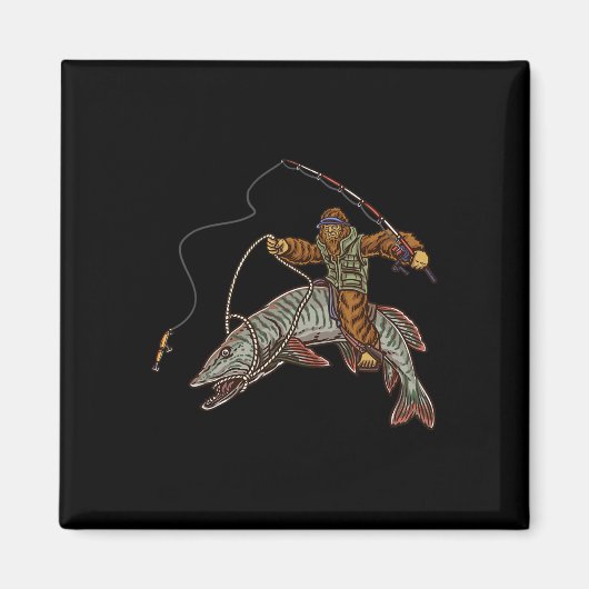 Muskie Fishing Tiger Musky Hunting Bigfoot Fisherm Magnet (Vorne)