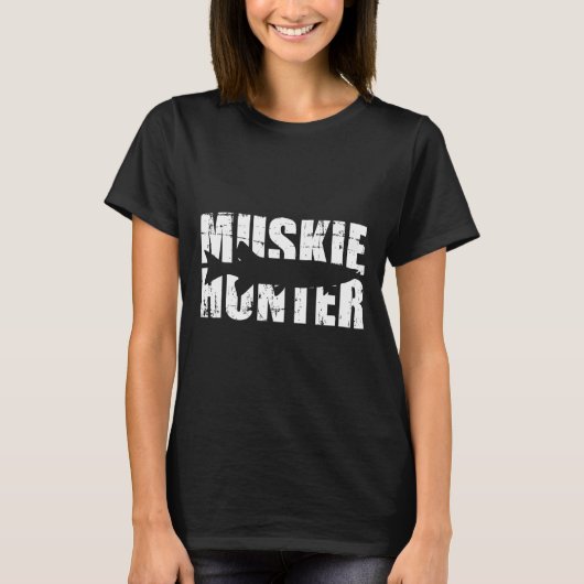Muskie Hunter Fischen T-Shirt (Vorderseite)