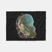 Muskie Hunter Musky Fisherman Fly Fishing Lure Nov Fleecedecke (Vorderseite (Horizontal))