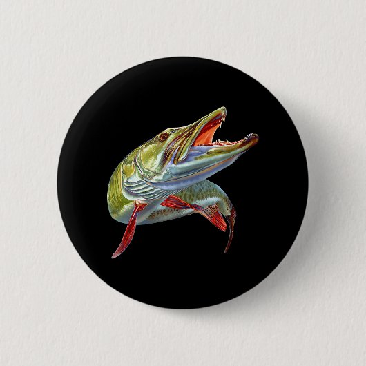 Muskie Hunter Musky Fisherman Lure Fly Fishing Button (Vorderseite)