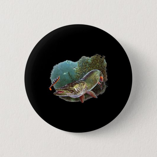 Muskie-Jäger Musky-Angler Fly-Fishing-Köder Nov Button (Vorderseite)