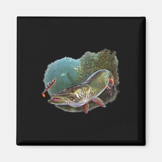 Muskie-Jäger Musky-Angler Fly-Fishing-Köder Nov Magnet (Vorne)