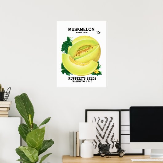 Muskmelon-Saatpacketikett Poster (Heimbüro)