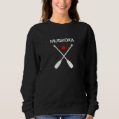 Muskoka Canada Crossed Paddle Oars Maple Leaf Dark Sweatshirt (Vorderseite)