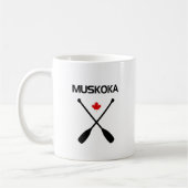 Muskoka Canada Crossed Paddle Oars Maple Leaf Kaffeetasse (Links)