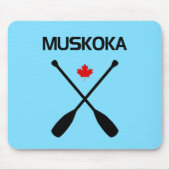 Muskoka Canada Crossed Paddle Oars Maple Leaf Mousepad (Vorne)