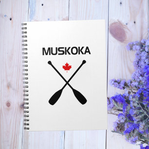 Muskoka Canada Crossed Paddle Oars Maple Leaf Notizblock