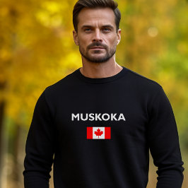 Muskoka Canada kanadische Flagge dunkle Farbe Sweatshirt