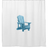 Muskoka Chair Watercolor Blue Duschvorhang (Vorderseite)