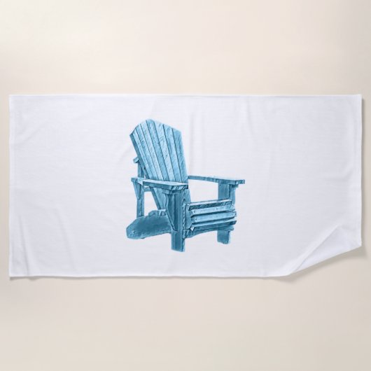 Muskoka Chair Watercolor Blue Horizontal Strandtuch (Vorderseite)
