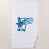 Muskoka Chair Watercolor Blue Horizontal Strandtuch (Vorderseite)